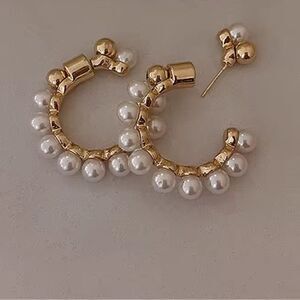 Pearl Hoop Earrings #1538